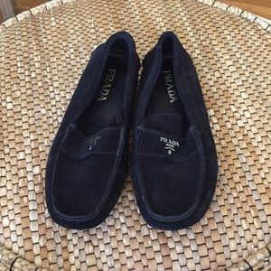 Prada Black Suede Loafers